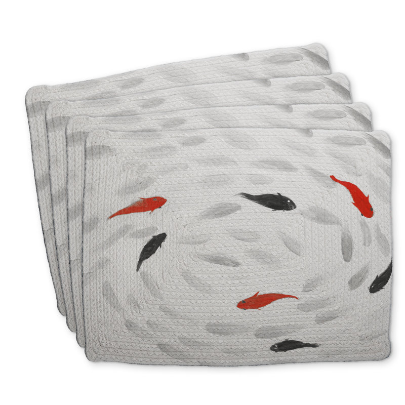 Ensemble de 4 napperons en polyester tressé