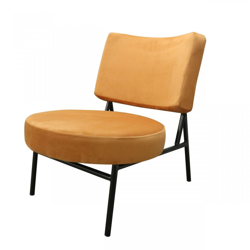Fauteuil demi-tonneau en velours 28,3 po