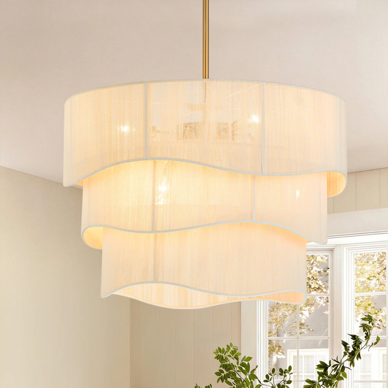 Virelle 6-Light Boho Dimmable Tiered Drum Chandelier