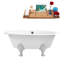 Baignoire de trempage sur pattes 65 "avec drain, pattes et plateau en bambou 65" Streamline-97549398-92844413