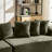 110" Green Chenille Sectional Sofa, No Assembly, Deep Seat with 4 Pillows & Curved Design-1286710410
