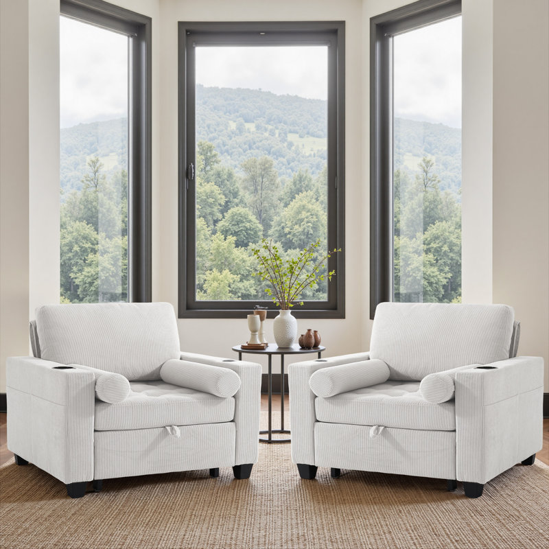 Upholstered Accent Chair, Beige