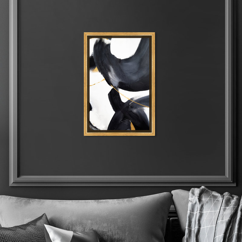 " Amani " Painting Print, Gold, Picture Framed Canvas, 45" H x 30" W