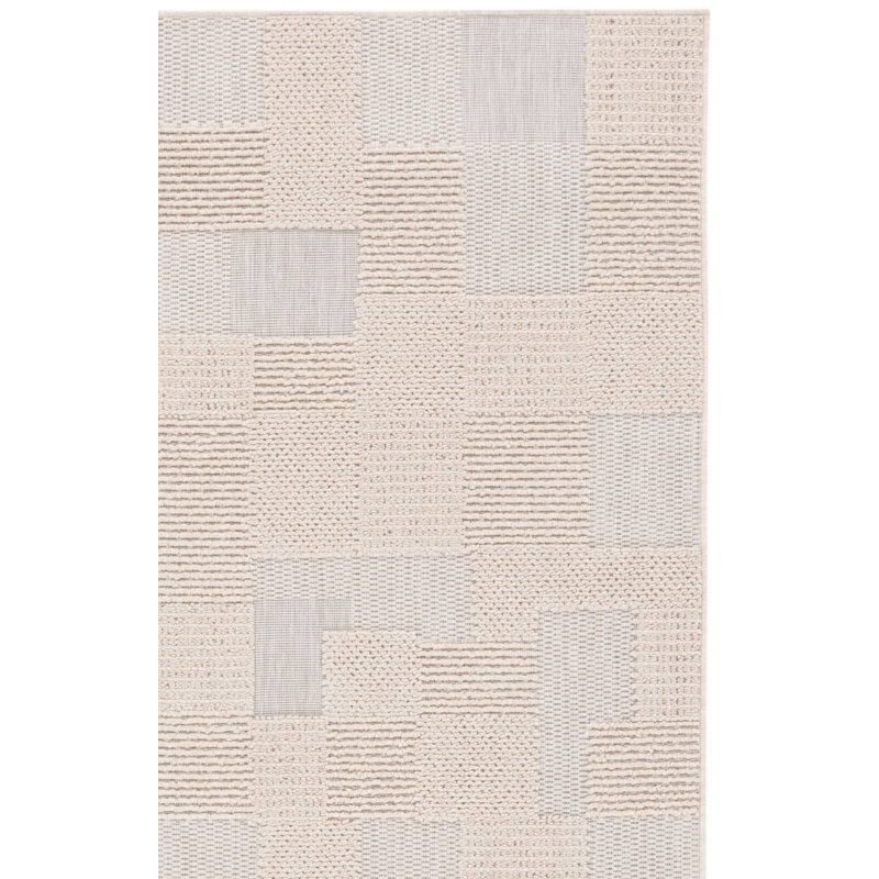 Tapis d'intérieur / extérieur à motif géométrique Sanchia Performance, Rectangle 5 pi 3 po x 7 pi 6 po
