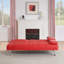 Canapé-lit pliant double en cuir rouge 67 pouces avec table basse pour bureau-591533403