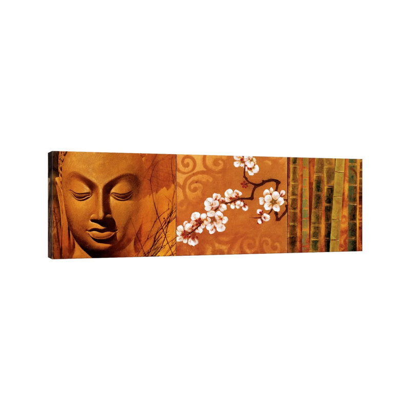Buddha Panel I by Keith Mallett - Wrapped Canvas Panoramic Print, 30.48 cm H x 91.44 cm W x 3.175 cm D