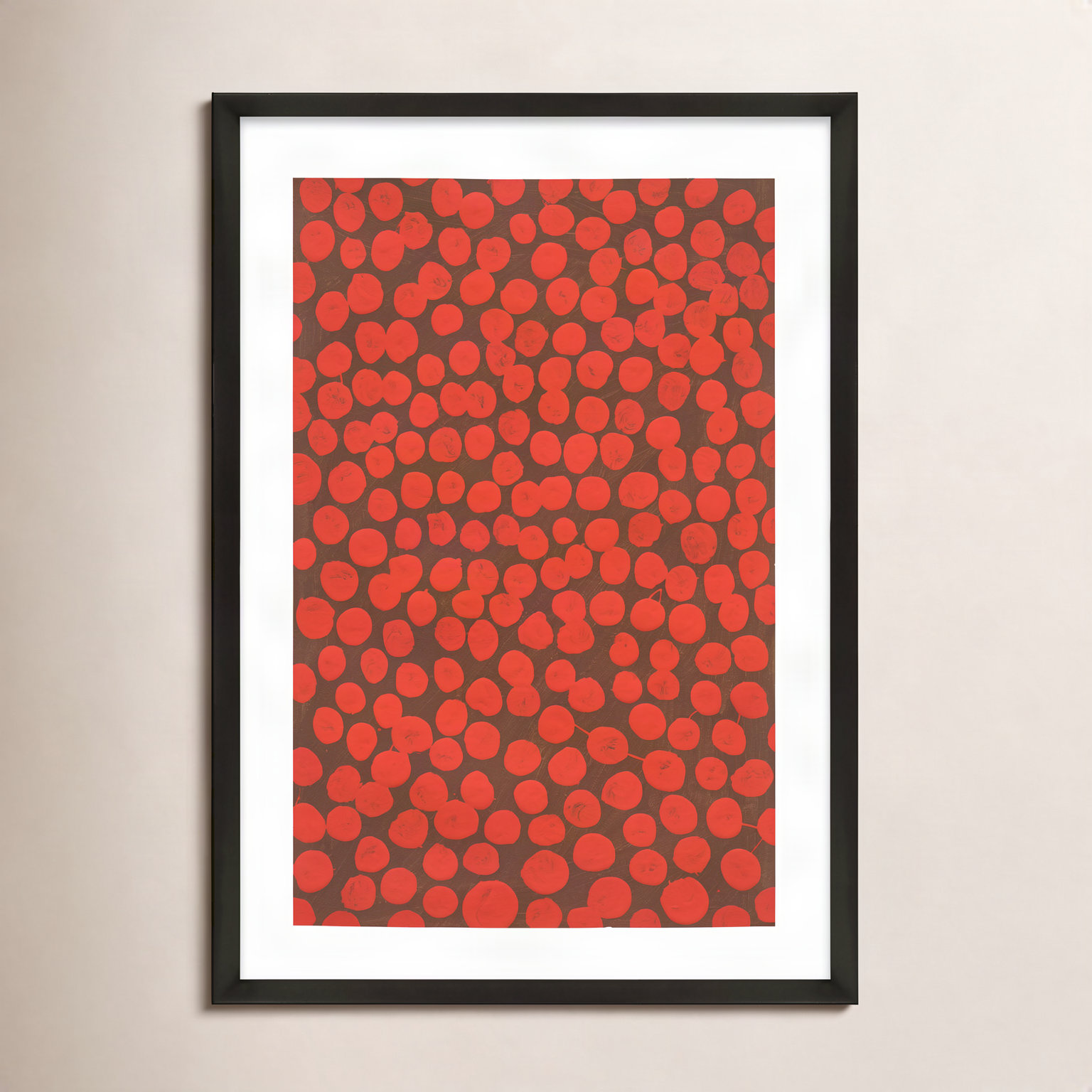 Navi "Salsa on Brown" Painting, 50" H x 35" W x 1.25" D, Black