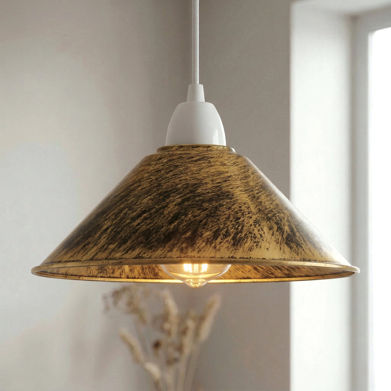 10cm H Metal Cone Lamp Shade, Brushed Copper