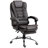 High Back Ergonomic Executive Office Chair, PU Leather Computer Chair with Retractable Footrest, Lumbar Support, Padded Headrest and Armrest, Coffee-441392276