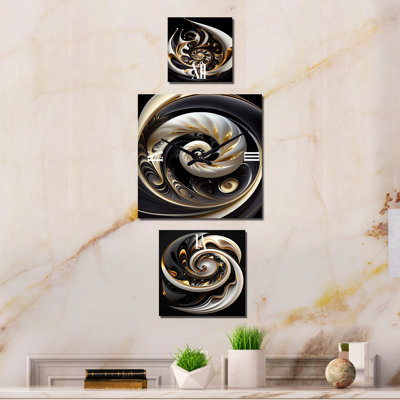 Jehoshua - Horloge abstraite moderne à plusieurs panneaux pour la décoration de salon