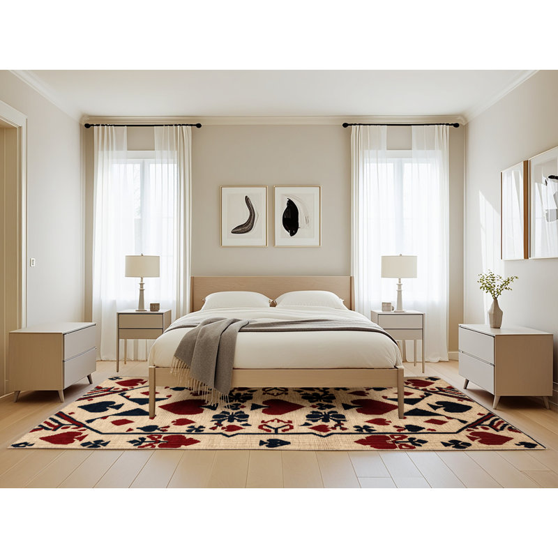 Tapis brun français lavable à la machine, Rectangle 5 pi x 8 pi