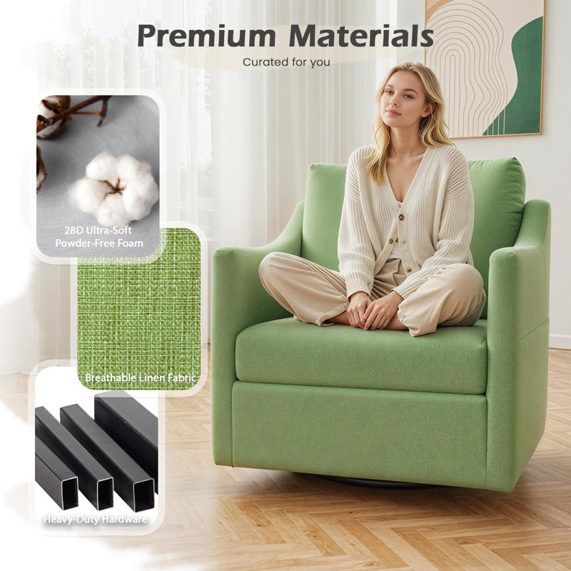 Chaise berçante en tissu, Vert