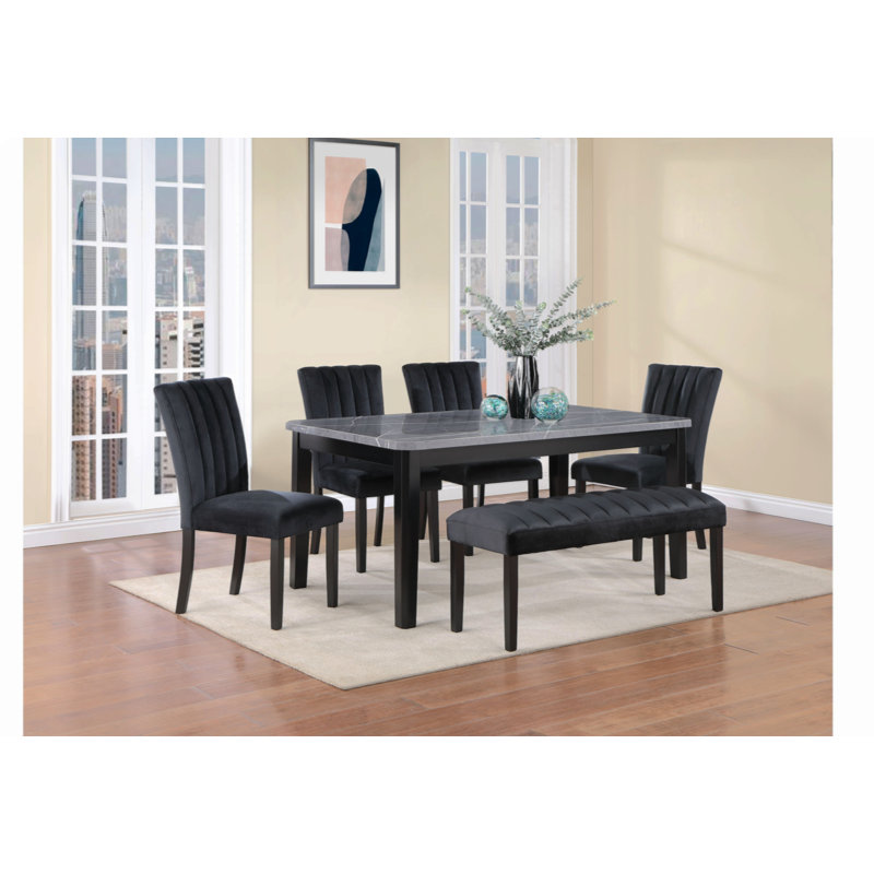 Ensemble de table de salle à manger Torica VHonG DininG TABLE and DininG Chair, H 6,52 po x L 17,57 po x l 47,11 po