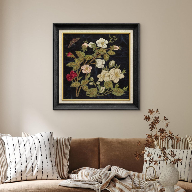 Vibrant Wildflower Wildflower Bouquet, reproduction d'art encadrée, Cadre noir