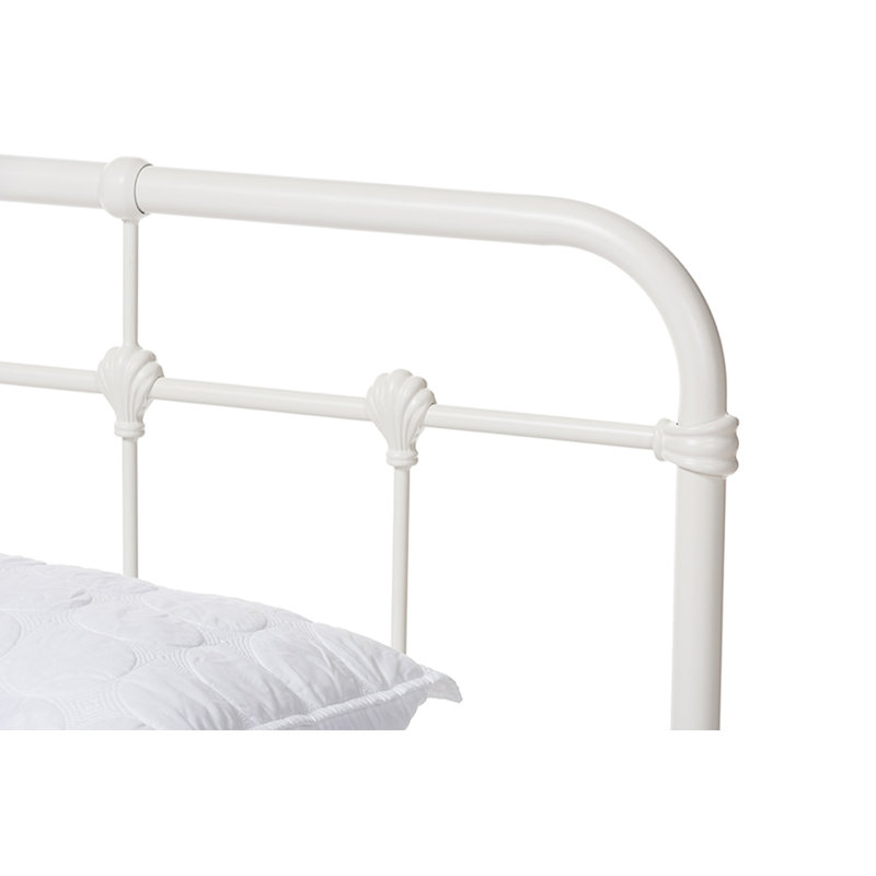 Lit plateforme Johnathon, Blanc, Grand