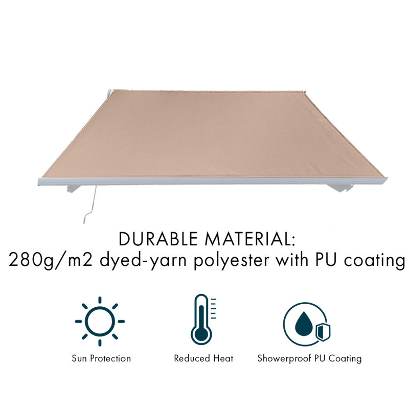 Dakota Fields 3x2.5m Retractable Patio Awning, 20cm H x 250cm W x 200cm D