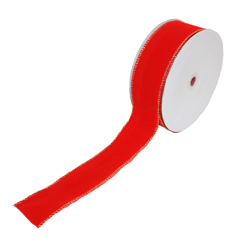 Ruban de velours câblé 50YD, Rouge