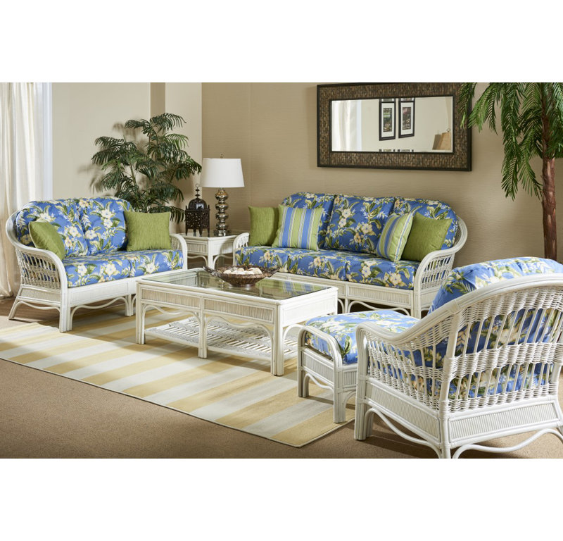 Wittig Glass Top Coffee Table, Whitewash