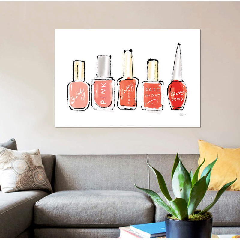 «Beauty And Sass Red I» par Sue Schlabach, impression sur toile, H 8 po x l 12 po x P 0,75 po, Toile tendue, Pas de tapis