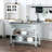 Kitchen Island With Stainless Steel Top, Traditional Kitchen Island With Storage, 2-Tier Open Shelves, Drawers, Kitchen Island