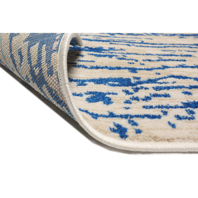 Abstract Indoor Rug, Blue, Rectangle 7'6" x 9'6"