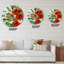 Oiseau jaune avec coquelicots rouges et anémones blanches - Horloge murale traditionnelle-60186840
