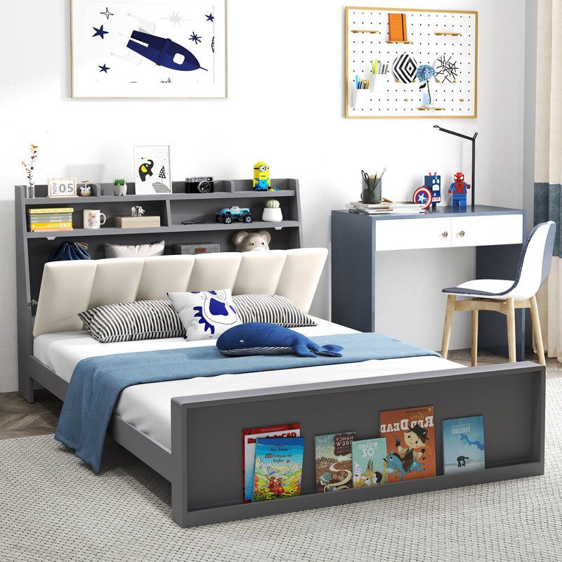 Structure de lit double avec sommier plateforme moderne