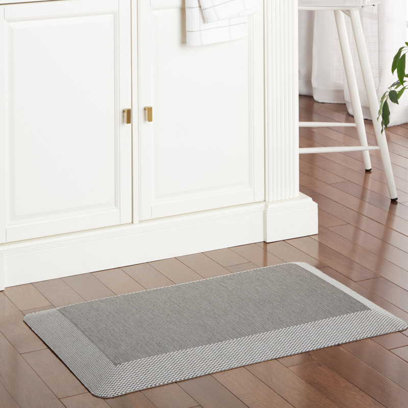 Martha Stewart Mira Modern Heathered Anti-Fatigue Air-Infused Kitchen Mat, Rectangle 1' 8" x 2'8", Gray