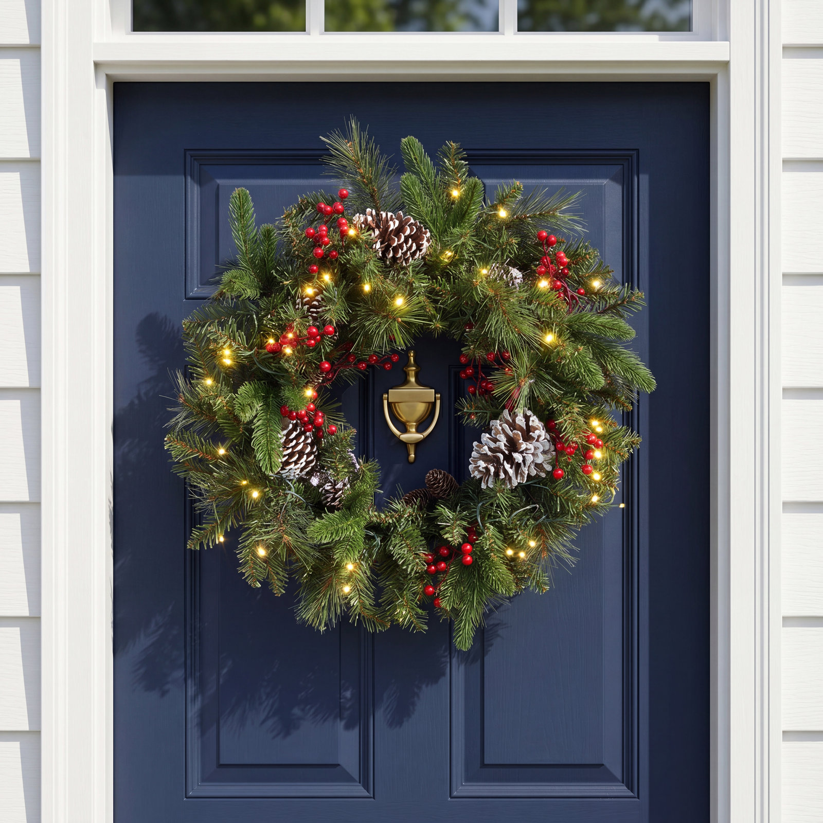 24" Berry Pre-Lit Wreath