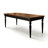 Nut-brown+Black Rectangular Solid Wood Dining Table-812627074