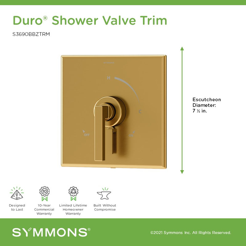 Garniture de valve de douche avec levier de contrôle de volume Duro, Bronze