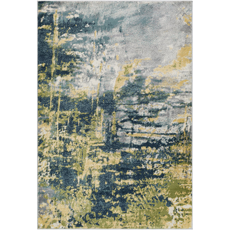 Adley Abstract Indoor Rug, Rectangle 6'7" x 9'