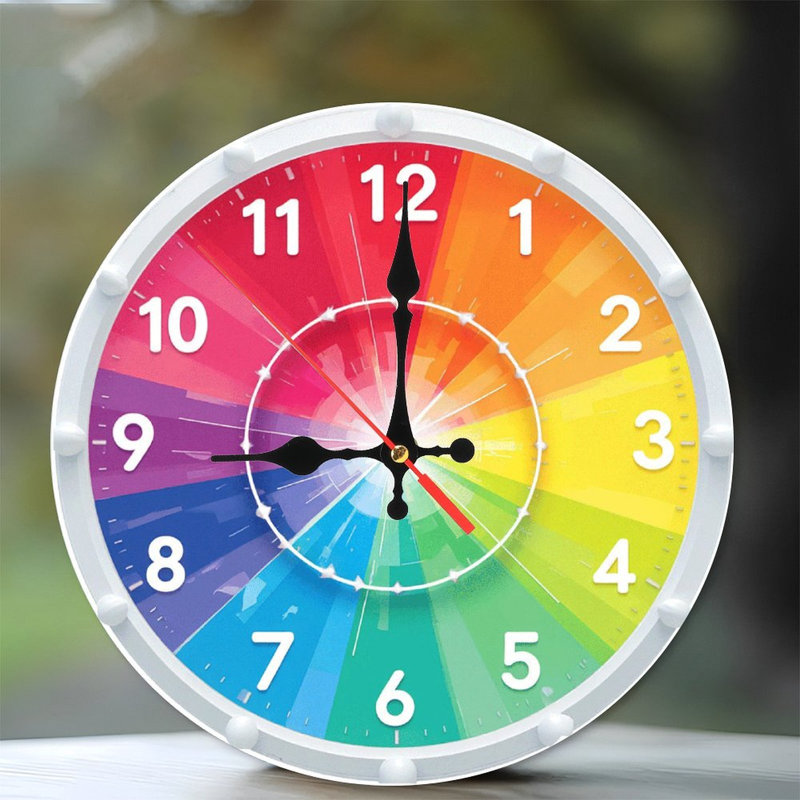 Horloge couleur arc-en-ciel