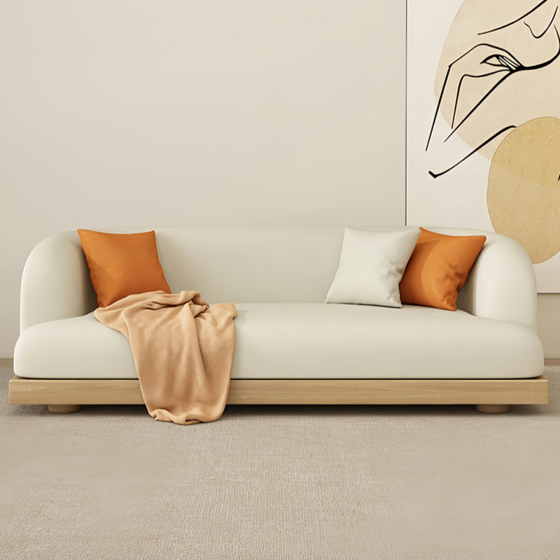 Canapé créatif simple, H 28,74 po x l 82,68 po x P 31,5 po, Blanc cassé / blanc
