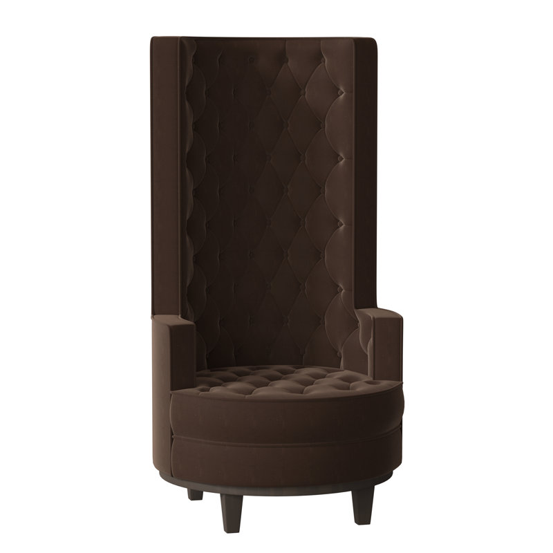 Norma Upholstered Wingback Chair, Sachi Chocolate, Espresso