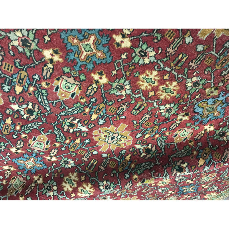 Tapis vert noué à la main de haute qualité