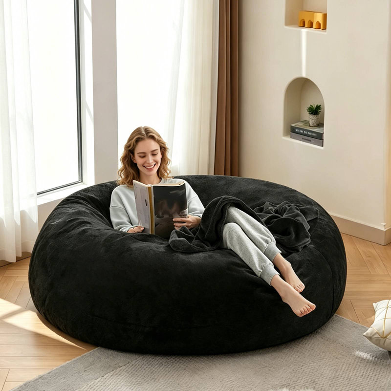 5-foot bean bag chair, bean bag sofa with soft microfiber cover, comfortable sofa, suitable for living room, bedroom, and dormitory