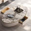 Oval coffee table with superior sense rock plate