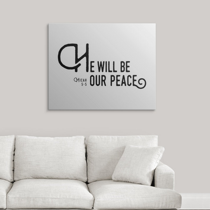 " Micah 5:5 - Scripture Art ", 38" H x 48" W x 1.5" D, Canvas