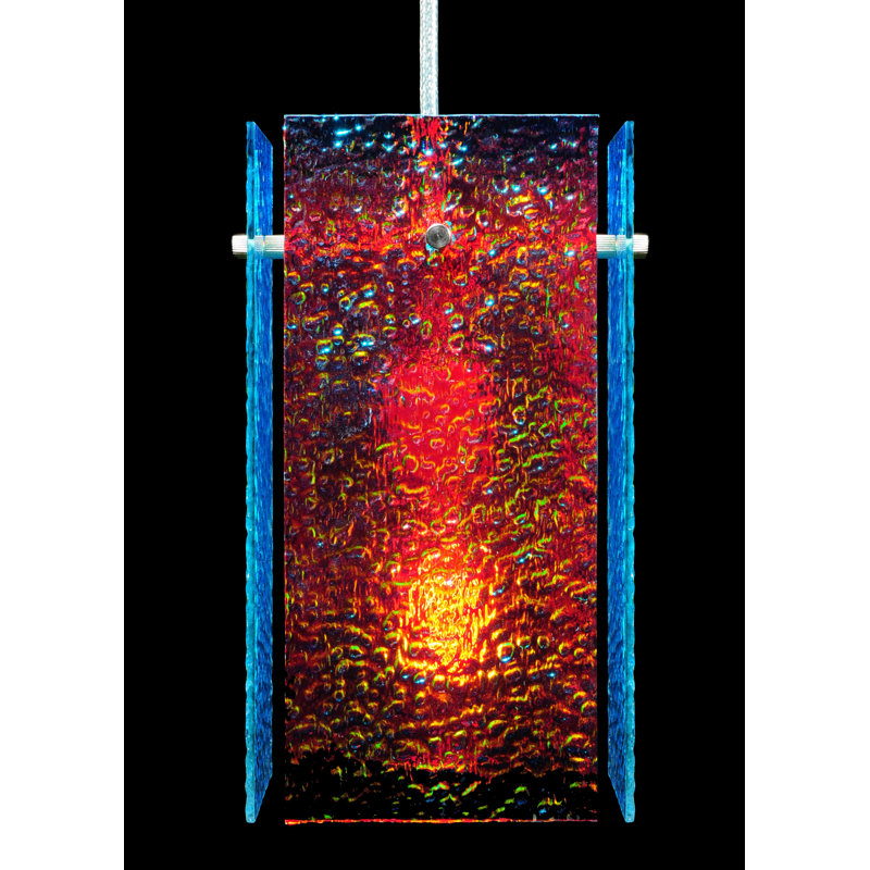 Metro Fusion 7" Mini Island Pendant with Diachronic Glass & Brushed Nickel