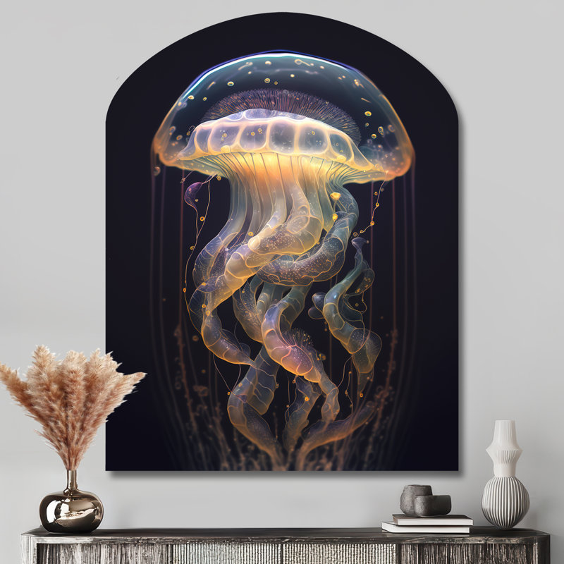 «Jellyfish III - Arch Jellyfish», reproduction d'art asymétrique en métal, H 43 po x l 33 po