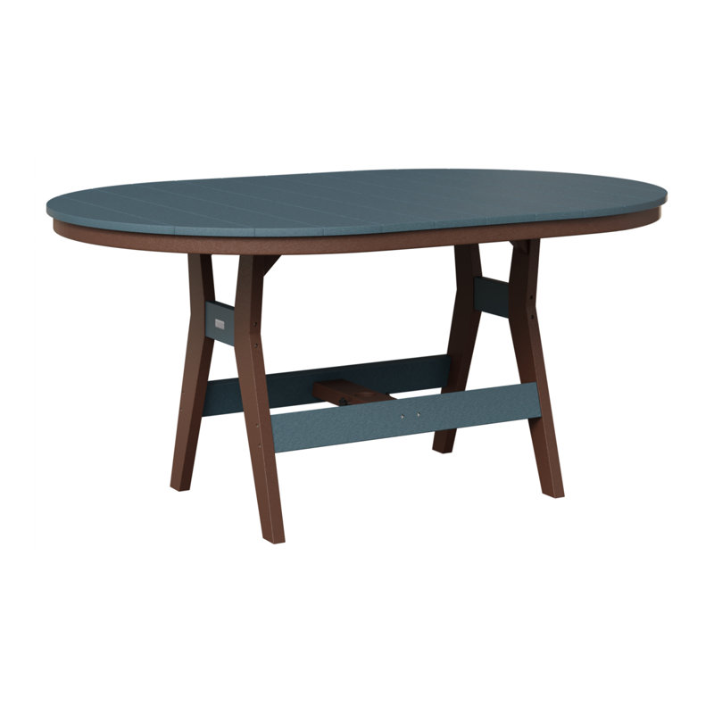 Harbor Outdoor Oval Dining Table, Chocolate Brown, Slate