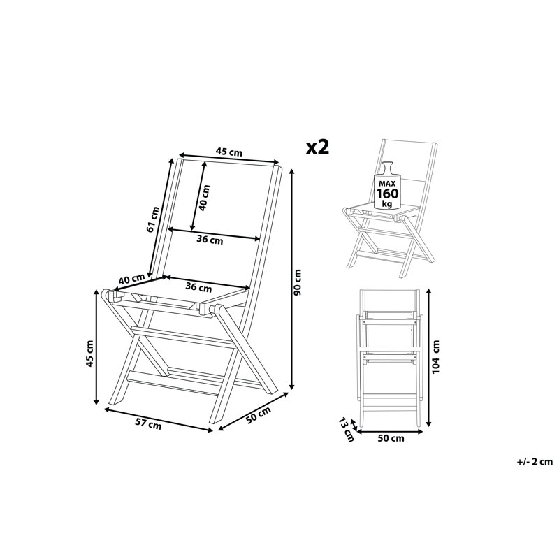 Akhil Folding Patio Dining Side Chair