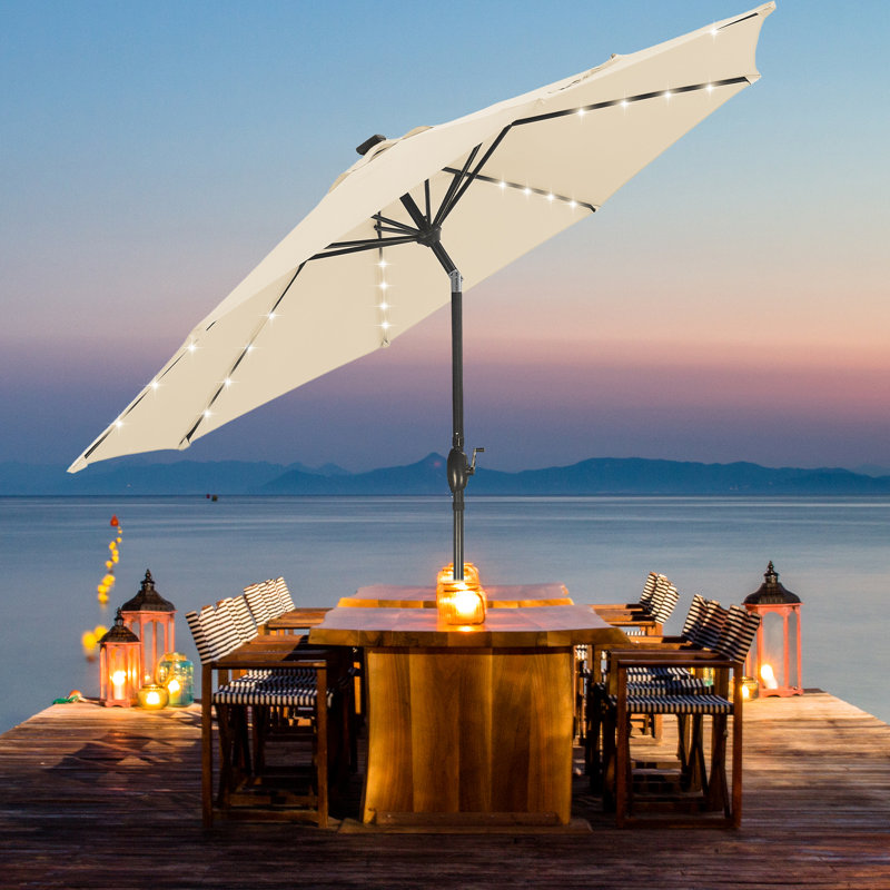 Parasol de plage éclairé 10 pi Joice, Kaki