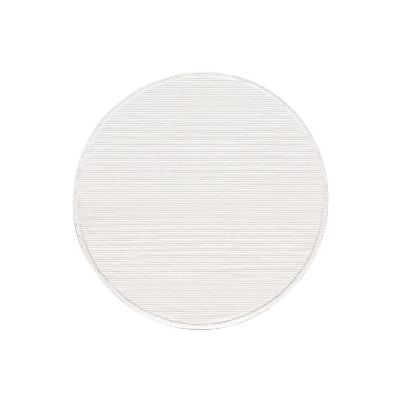 Luxurious Cream Area Rug, 6.6 x 6.6 Feet | 100% Polypropylene, 1.8 lbs/Sq Ft, Pile Height: 0.4 Inches | Machine Woven, Non-Slip Dot Underside, Antibacterial | Perfect for Living Room, Bedroom & Office Decor