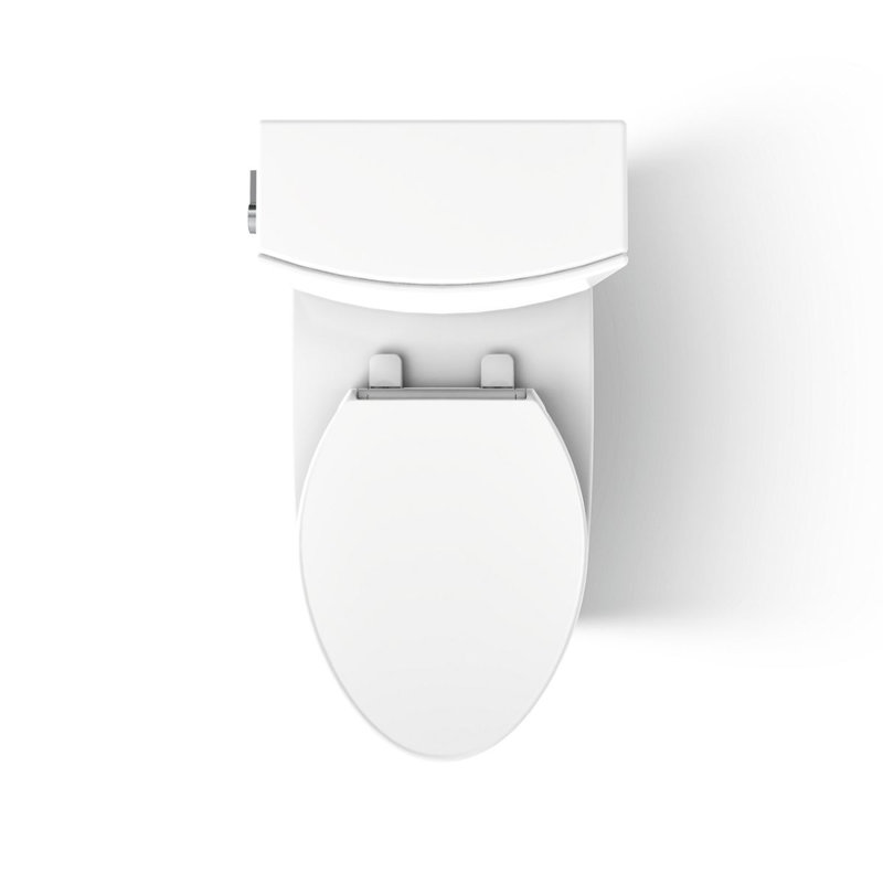 Toilette allongée deux pièces Veil avec siphon à jupe 1,28 GPF, Blanc, Gauche