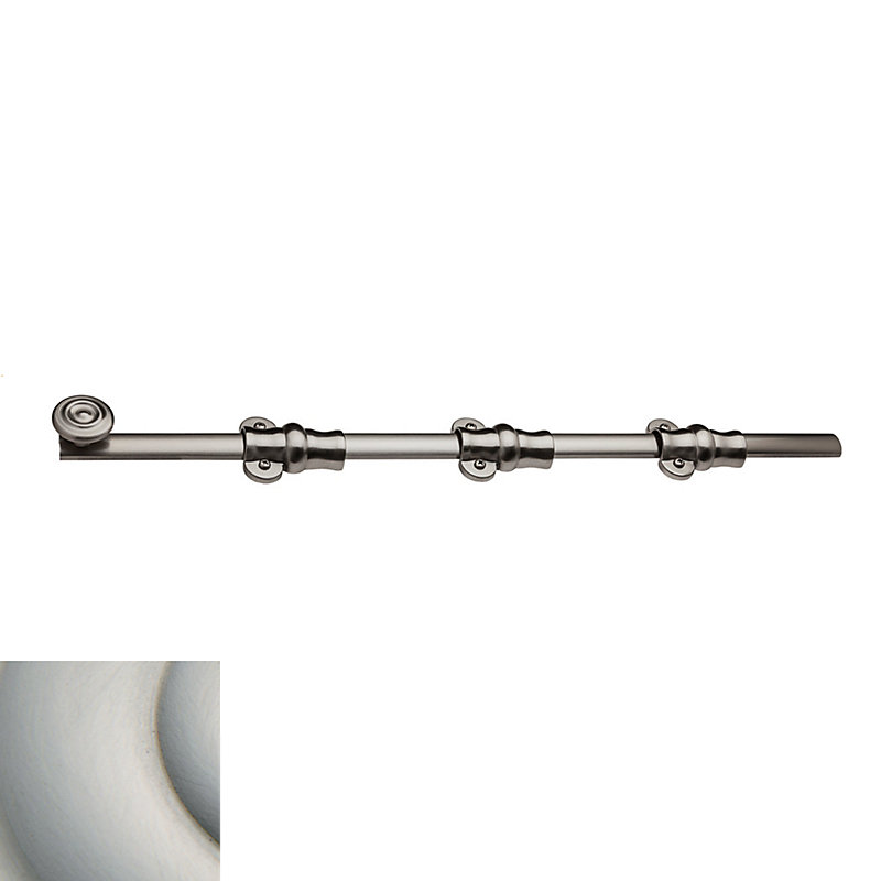 Ornamental Surface Bolt, 2.8" H x 20.1" W x 2" D, Satin Nickel