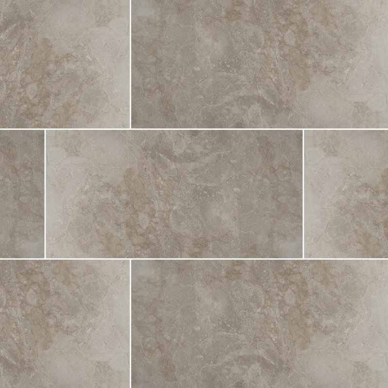 Ansello Aphelia 12 in. x 24 in. Matte Ceramic Stone Look Floor and Wall Tile, Grisa