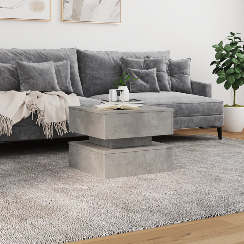 Caylen Block Coffee Table, Concrete Grey