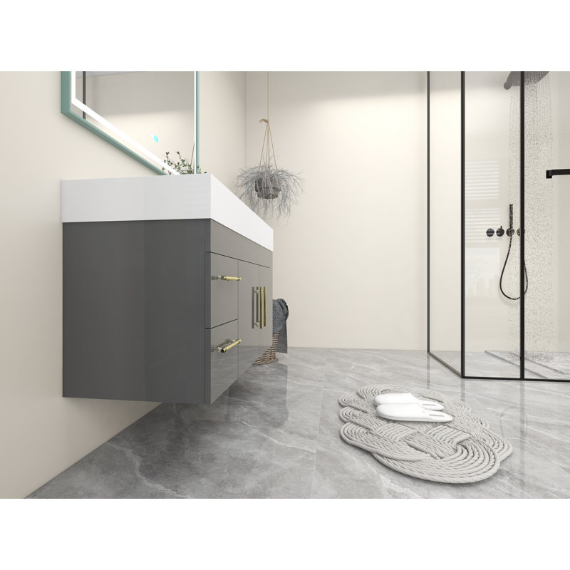 Ensemble de meuble-lavabo simple 42 po, Gris ultrabrillant